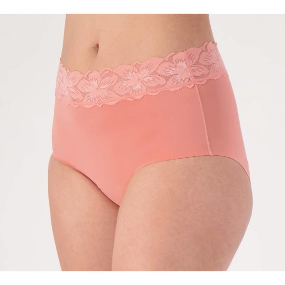 ANTI X PROOF Set of 2 Lace Trim Mid Rise Leak Resistant Briefs Java Oatmeal 2X - Picture 3 of 4